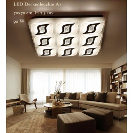 LED Deckenleuchte XW245WJ Fernbedienung Lichtfarbe/Helligkeit steuerbar Acryl-Schirm weiß lackiert Flaches Design A+