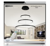 2130-3 Rings LED pendulum light with remote control light color and brightness adjustable acrylic screen A +
