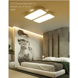 8019 LED Deckenleuchte mit Fernbedienung Lichtfarbe/ Helligkeit einstellbar Acryl-Schirm weiß lackierter Metallrahmen
