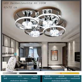 D808 LED ceiling light with remote control light color / brightness adjustable frame only neutral white acrylic screen A +