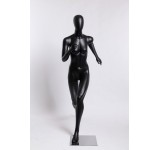 Abstract continuous black matte woman sporty chic fashion shop window doll