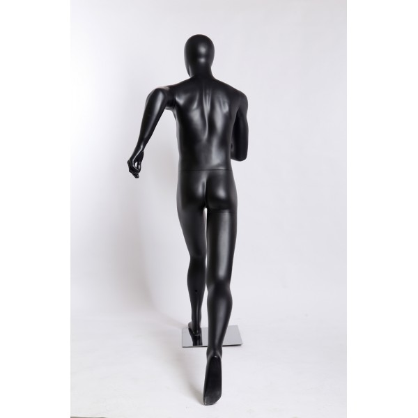 schwarz glanz männliche Schaufensterpuppen  XM16-H abstrakte Figur sitzend 