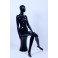FA-6B Frau sitzend Weibliche Abstrakte Schaufensterpuppe schwarz Glänzend Hautfarbe Frau Neu egghead