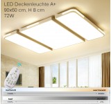1687-3 LED Deckenleuchte mit Fernbedienung Lichtfarbe/Helligkeit einstellbar Acryl-Schirm weiß/Schwarz lackierter Metallrahmen