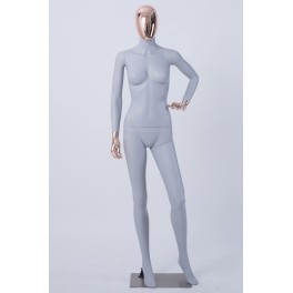 Male Female Abstract Mannequin Electroplating Head Hands New Gray