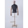 Male Female Abstrake Tailor Bust with Shelf in Gold Electroplating Head of Wood Arms Hands