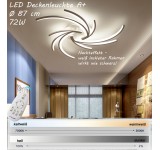 2042-3WJ LED Deckenleuchte mit Fernbedienung Lichtfarbe/ Helligkeit einstellbar Acryl-Schirm weiß lackierte