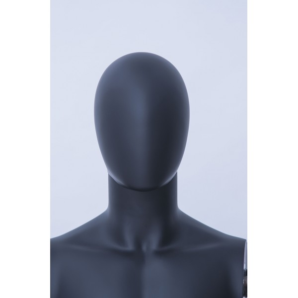Eurotondisplay FC-7White weiß matt abstrakte Schaufensterpuppe mit Metallplatte Egghead ohne Gesicht