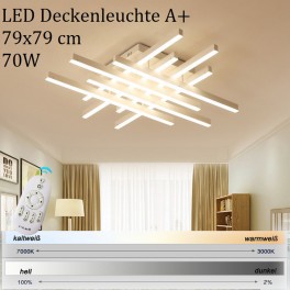 LED Deckenleuchte 6010 mit Fernbedienung Lichtfarbe/ Helligkeit einstellbar Acryl-Schirm lackierter Metallrahmen