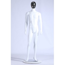 AB-66 Male Abstract Mannequin Electroplating Mask White 