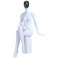 CH-39 Female Abstract Mannequin Electroplating Mask White 