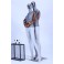 Beautiful Abstract Gray Matt Painted Mannequin 2 Heads Free Electroplating and Nature and Lid. Fabric-covered upper body