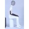 Mannequin white matt lacquered fabric covered head. Arms of wood. High quality metal mesh head with metal plate