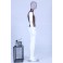 Mannequin white matt lacquered Brown chest high quality metal mesh head with metal plate